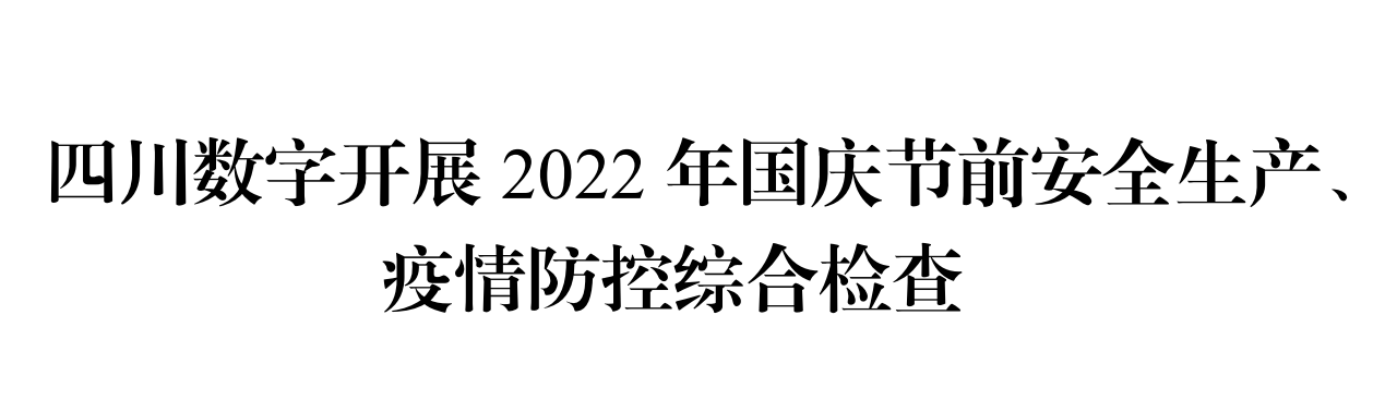 四川數(shù)字開展2022年國慶節(jié)前安全生產(chǎn)、疫情防控綜合檢查